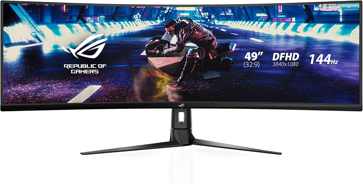 ASUS ROG STRIX zakrzywiony XG49VQ, 125% sRGB, DP, HDMI, USB 3.0, FreeSync 2 HDR, DisplayHDR 400, AuraSync