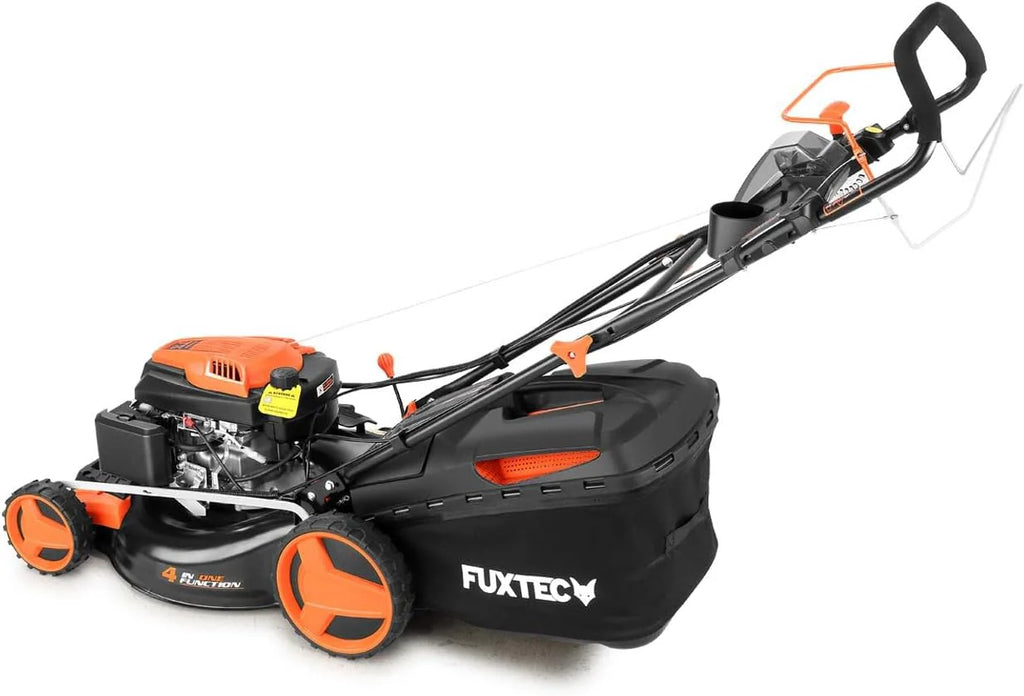 Kosiarka spalinowa FUXTEC 4w1 FX-RM5196eSPRO, 6 KM / 4,4 kW, szer. koszenia 51 cm, naped tylny regulowany, 4-suwowa, 25–75 mm, kosz 60 l i funkcja mulczowania