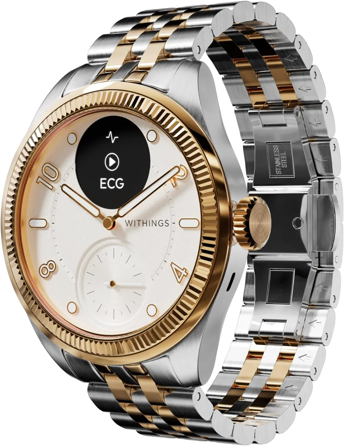 Withings Scanwatch Nova Brilliant Hybrydowy smartwatch Health dla mężczyzn i kobiet, SPO2, monitorowanie temperatury, sen, zdrowie układu oddechowego, monitorowanie cyklu, 30-dniowa żywotność baterii