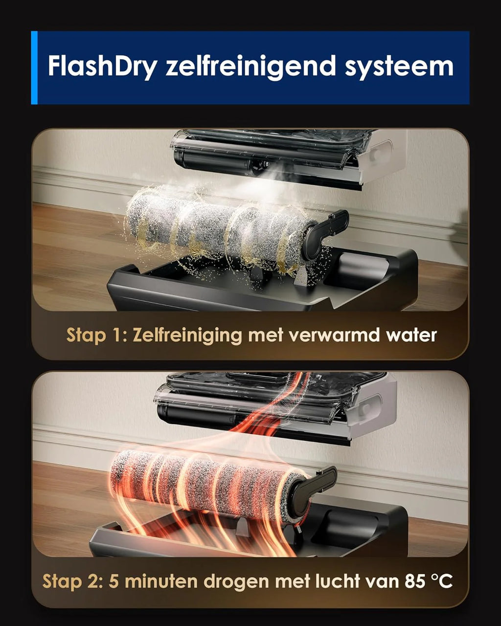 Tineco Floor One Switch S6 Stretch Breeze odkurzacz odkurzający, bezprzewodowy odkurzacz wielofunkcyjny 2 w 1, zasięg płaskiego 180°, samoczyszczący FlashDry 85℃, zapobiegający plątaniu, 20 kPa