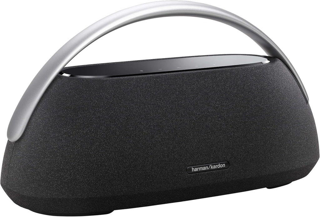 Harman Kardon Go+ Play 3 Bezprzewodowy Głośnik Bluetooth z Mikrofonem, USB, Wbudowanym Akumulatorem, 8h Odtwarzania i Dźwiękiem Stereo, Szary