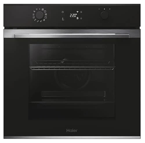 Haier ID Series 2 H6 ID2P5B3YTX, piekarnik wielofunkcyjny, pirolityczny i hydrolityczny, łączność WIFI, pojemność 78 l, 1 siatka i 1 taca, 12 funkcji, wyświetlacz dotykowy, ulubiona funkcja, czarny