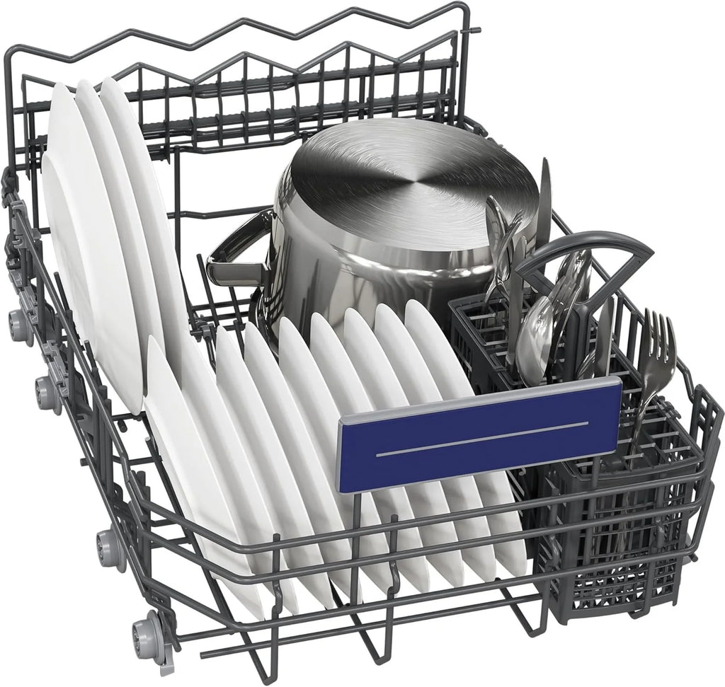 Siemens SR53HS74KE, iQ300, inteligentna, częściowo zintegrowana zmywarka, 45 cm, program Eco 50°C, varioSpeed Plus, kosz górny z regulacją wysokości, rackmatik, zabezpieczenie przed dziećmi