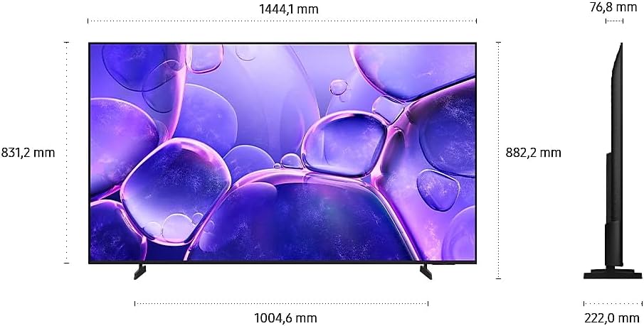 Samsung Crystal UHD 4K U80F telewizor LED, 65 cali (163 cm), procesor Crystal 4K, wzornictwo MetalStream, SmartThings, Knox Security, Gaming Hub, AI Upscaling (wersja węgierska)