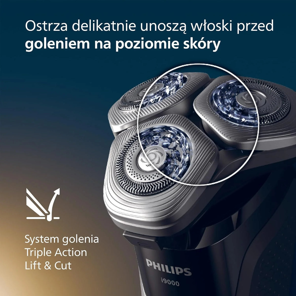 Philips Shaver i9000, golarka elektryczna do golenia na mokro i na sucho, z technologią Skin IQ, systemem Triple Lift & Cut, 360-obrotowymi podwójnymi precyzyjnymi ostrzami SteelPrecision, X9002/30