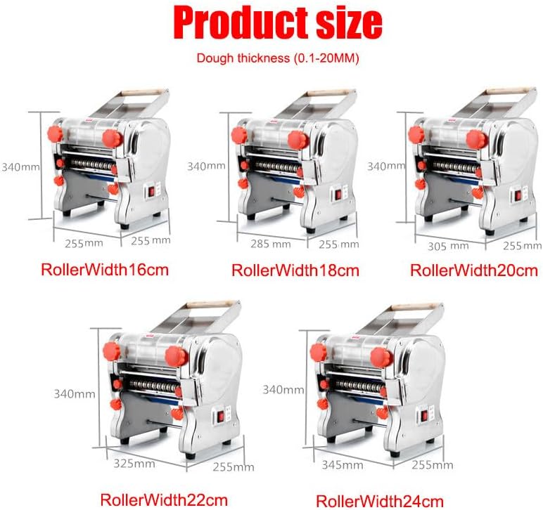 Maszyna do makaronu, automatyczna maszyna do makaronu, wytrzymała prasa do makaronu, maszyna do makaronu ze stali nierdzewnej 550 W/750 W,RollerWidth22cm-KnifeWidth18mm