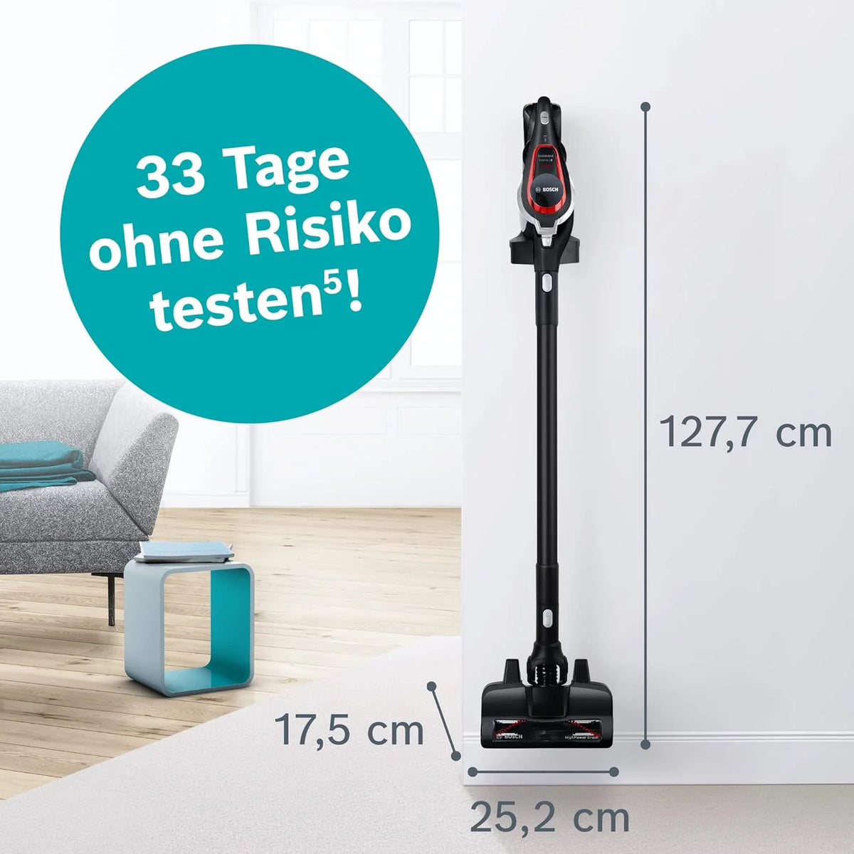 Bosch Unlimited ProPower Serie 8 BSS81POW1, odkurzacz akumulatorowy, czarny