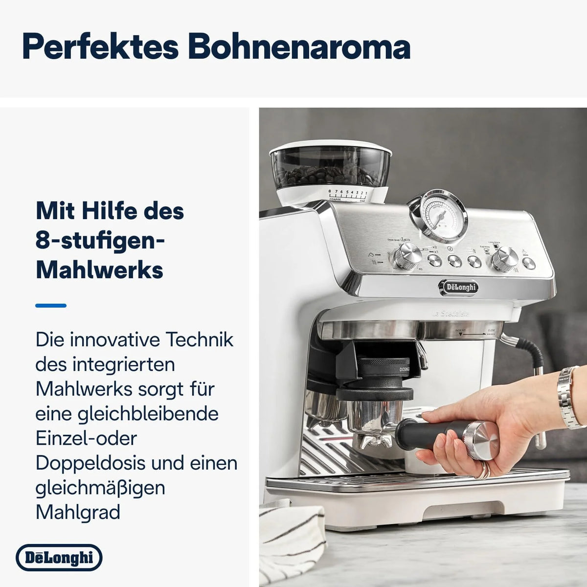 De'Longhi La Specialista Arte Ekspres do Kawy, Biały/Srebrny, 1550W 240V
