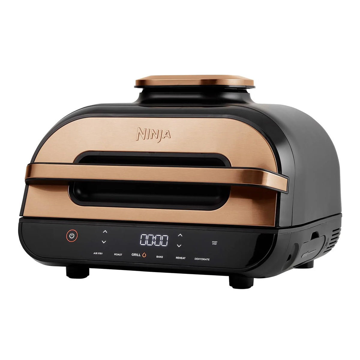 Ninja Foodi MAX PRO Grill, płaska płyta i frytkownica beztluszczowa z cyfrową sondą kuchenną i termometrem, 3,8 l, 7 funkcji gotowania w 1, części można myć w zmywarce, srebrno/czarny, AG651EU