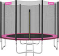 SONGMICS Trampolina ogrodowa o średnicy 183/244/305/366/427 cm, z siatką zabezpieczającą, drabinką i wyściełanymi drążkami, osłona bezpieczeństwa, zewnętrzna