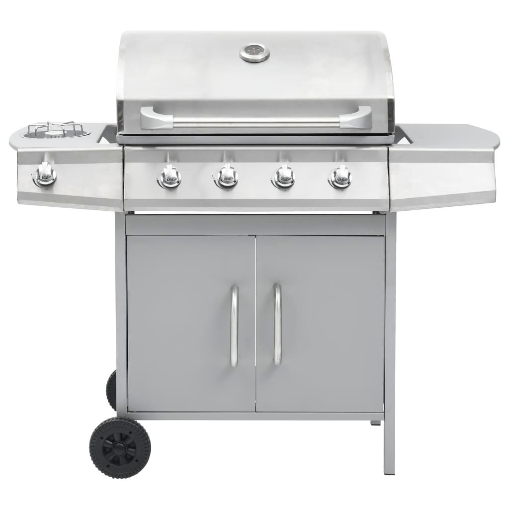 Grill gazowy Vidaxl z 4+1 palnikami, srebrny