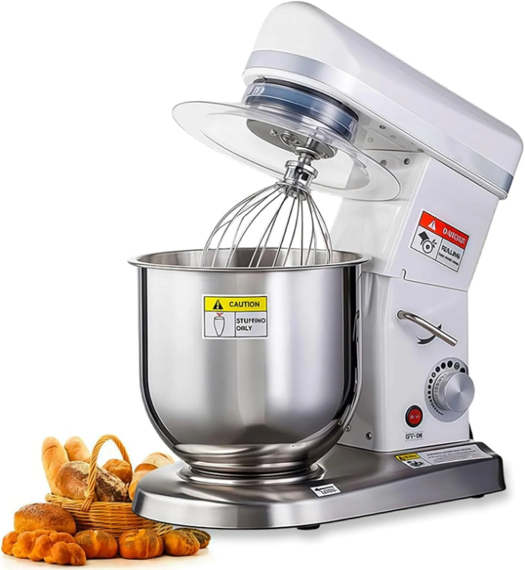 Komercyjny mikser kuchenny z hakiem do ciasta i mieszadłem, mikser stojący ze stali nierdzewnej o mocy 300 W/500 W, pojemność 5 l/7 l/10 l, 3-biegowy elektryczny mikser do ciasta StainlessSteel-7L