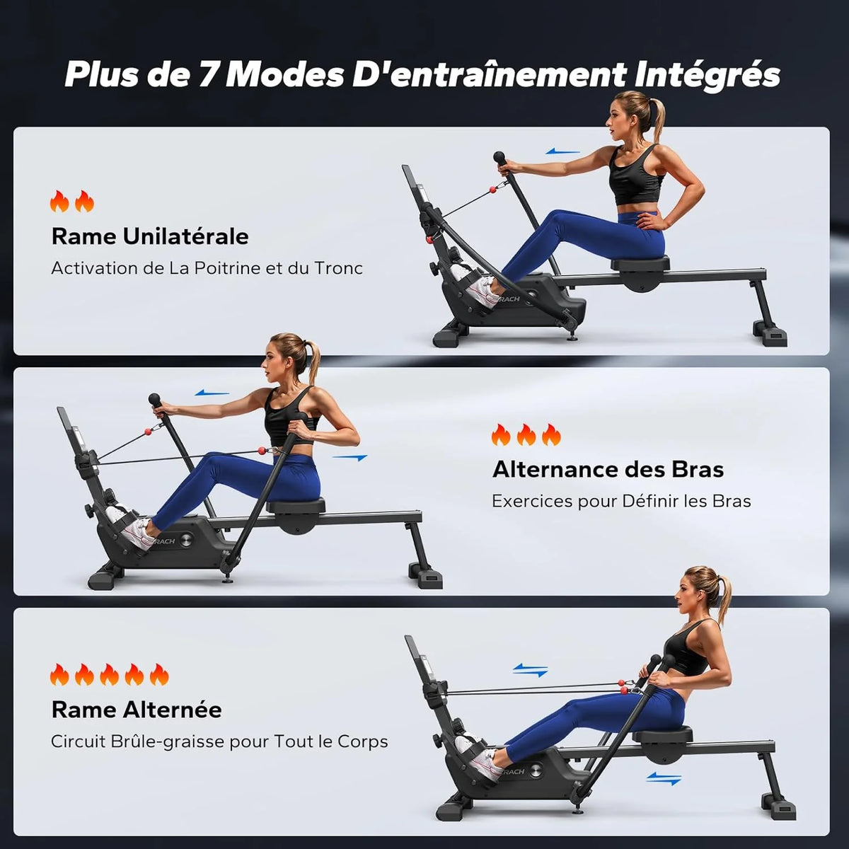 MERACH Máquina de Remo para casa con Exclusiva Tarjeta interactiva y Juegos, Aspecto Similar al tiburón, Experiencia de Remo intensa, Ahorra Espacio, Adecuada para Entrenamiento de Cuerpo Entero