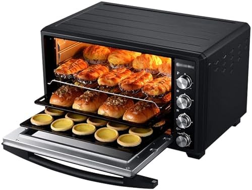 Piekarnik elektryczny z funkcją frytkownicy powietrznej 40 l z konwekcją, timerem 60 min, wbudowanym oświetleniem, kontrolą temperatury 90°C–230°C do opiekania i grillowania