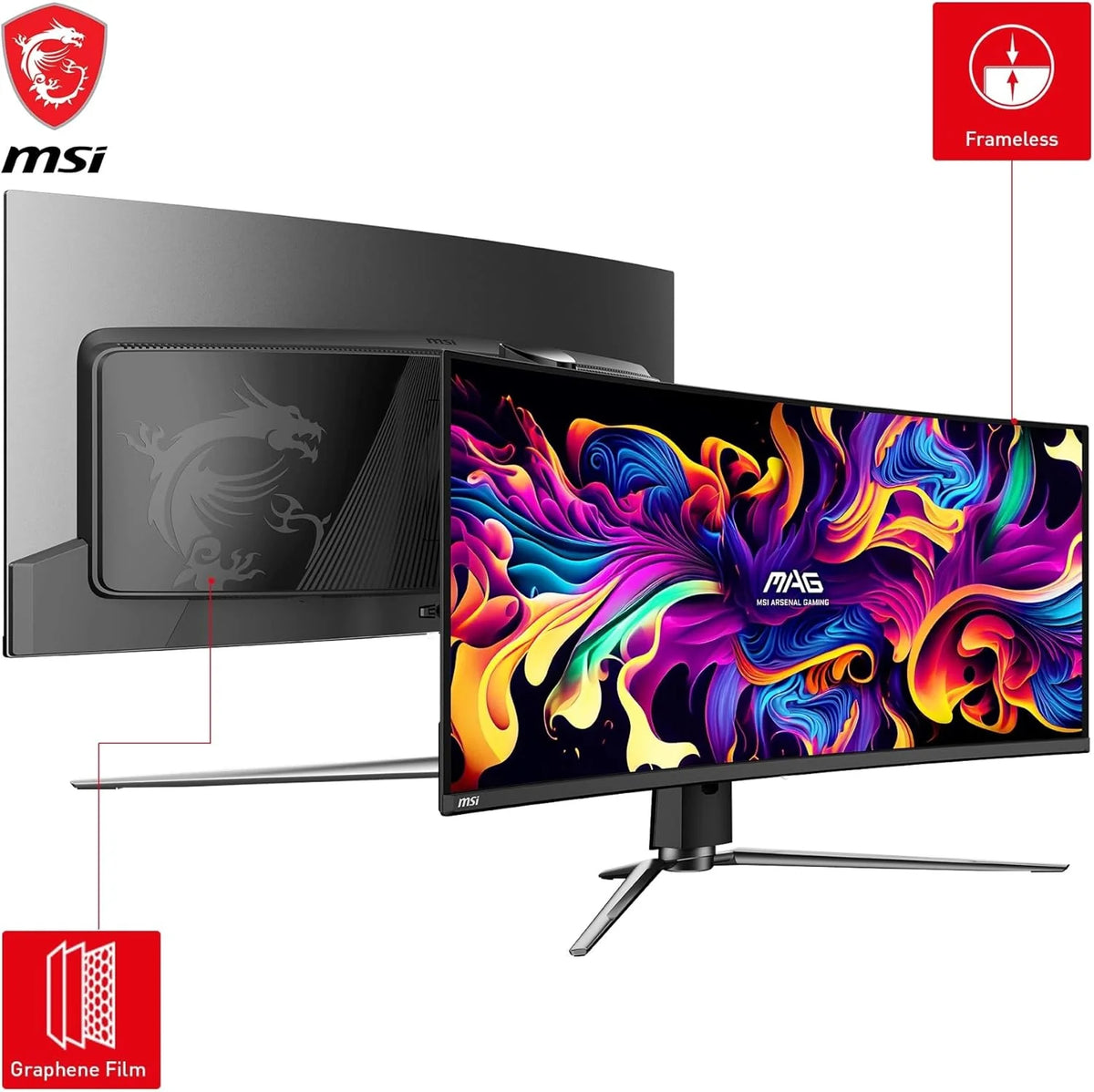 MSI MAG 341CQP QD-OLED monitor komputerowy 86,4 cm (34) 3440 x 1440 px UltraWide Quad HD QDOLED Czarny