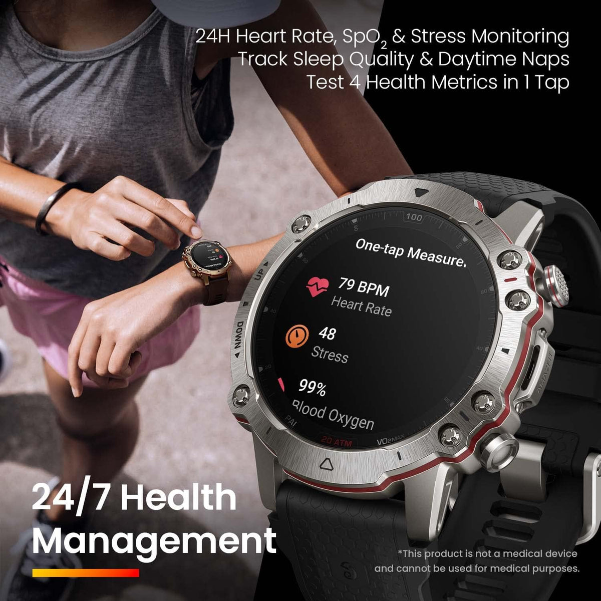 Amazfit Uniseks Falcon Granatowy Smartwatch, Czarny/Srebrny, 1.69