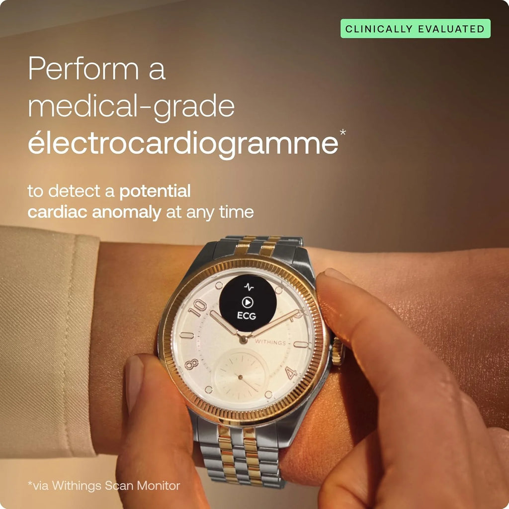 Withings Scanwatch Nova Brilliant Hybrydowy smartwatch Health dla mężczyzn i kobiet, SPO2, monitorowanie temperatury, sen, zdrowie układu oddechowego, monitorowanie cyklu, 30-dniowa żywotność baterii
