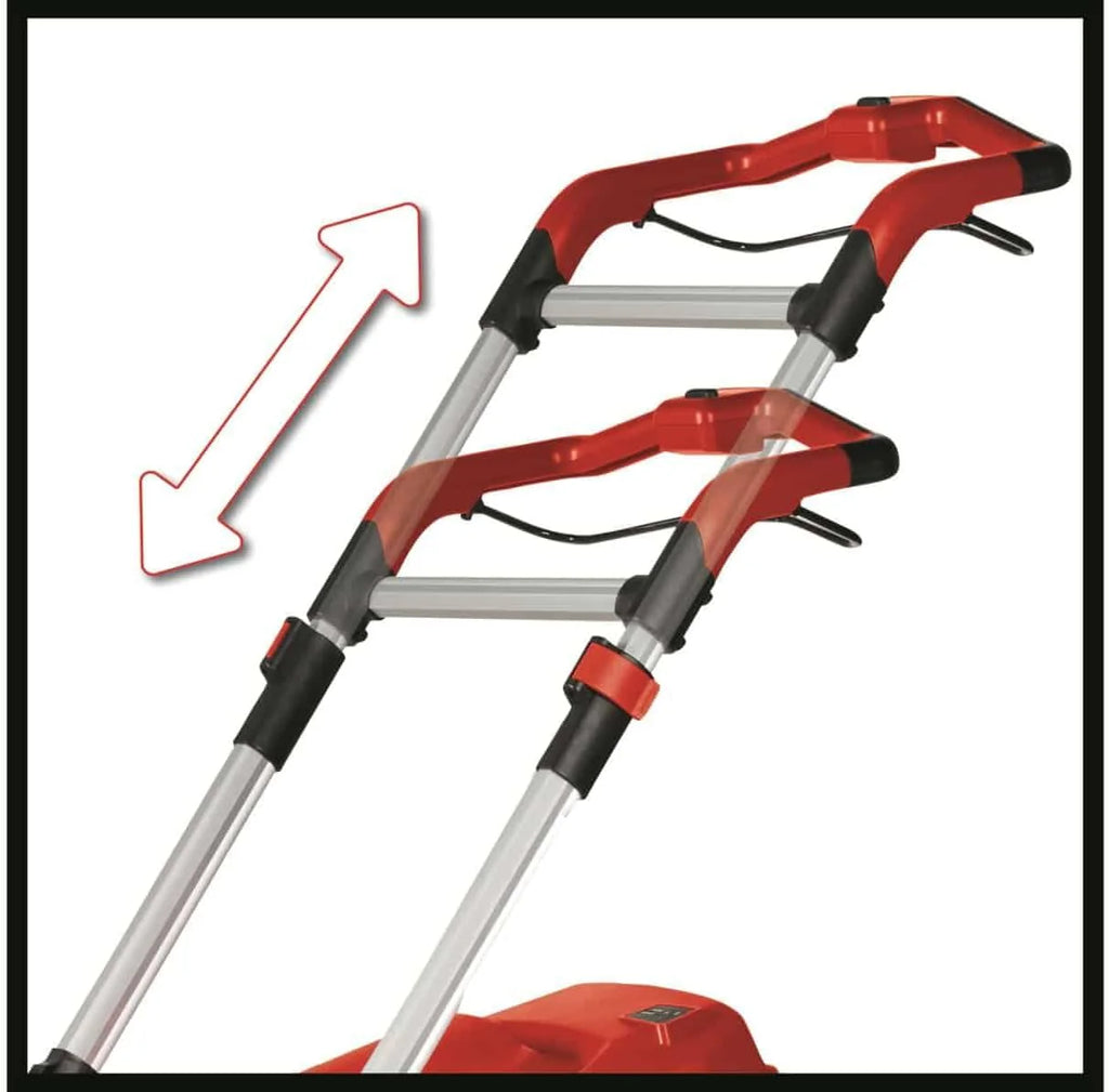 Einhell Kosiarka akumulatorowa RASARRO 36/42 Power X-Change (36 V, szerokość cięcia 42 cm, do 550 m², szczotka do mulczowania, pojemność 50 l, akumulatory i ładowarka)
