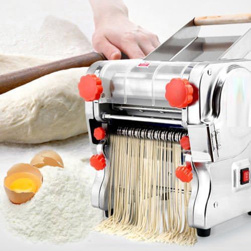 Maszyna do makaronu, automatyczna maszyna do makaronu, wytrzymała prasa do makaronu, maszyna do makaronu ze stali nierdzewnej 550 W/750 W,RollerWidth22cm-KnifeWidth18mm
