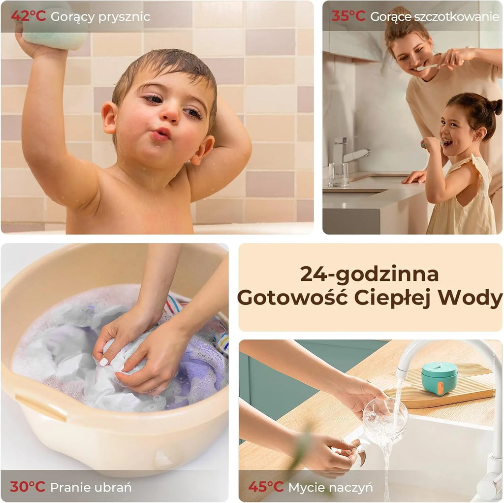 CAMPLUX Climitech 4 Gazowy Podgrzewacz Wody 12-litrowy, LPG, 28-50 mbar, do Łazienka/Kuchni/Balkonu, GX318LP