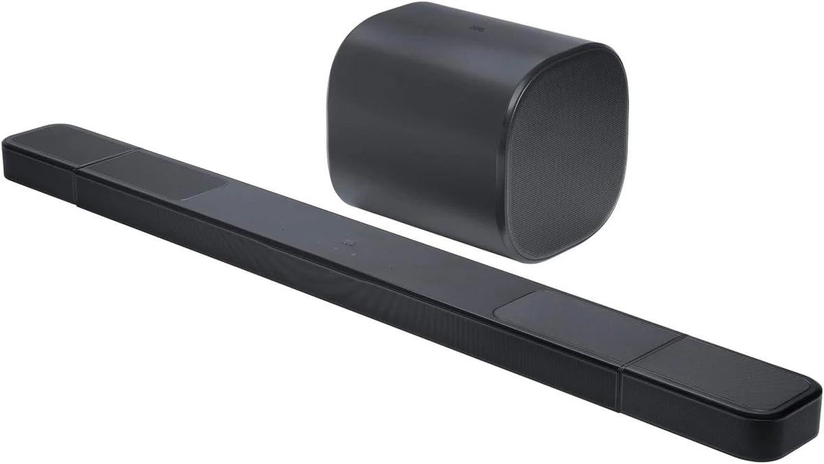 JBL Bar 1300 MK2 – 11.1.4-kanałowy soundbar Bluetooth do telewizora z odłączanymi głośnikami, 8-calowym subwooferem, Dolby Atmos i DTS:X, HDMI eARC, Wi-Fi, PureVoice 2.0 i MultiBeam 3.0, czarny