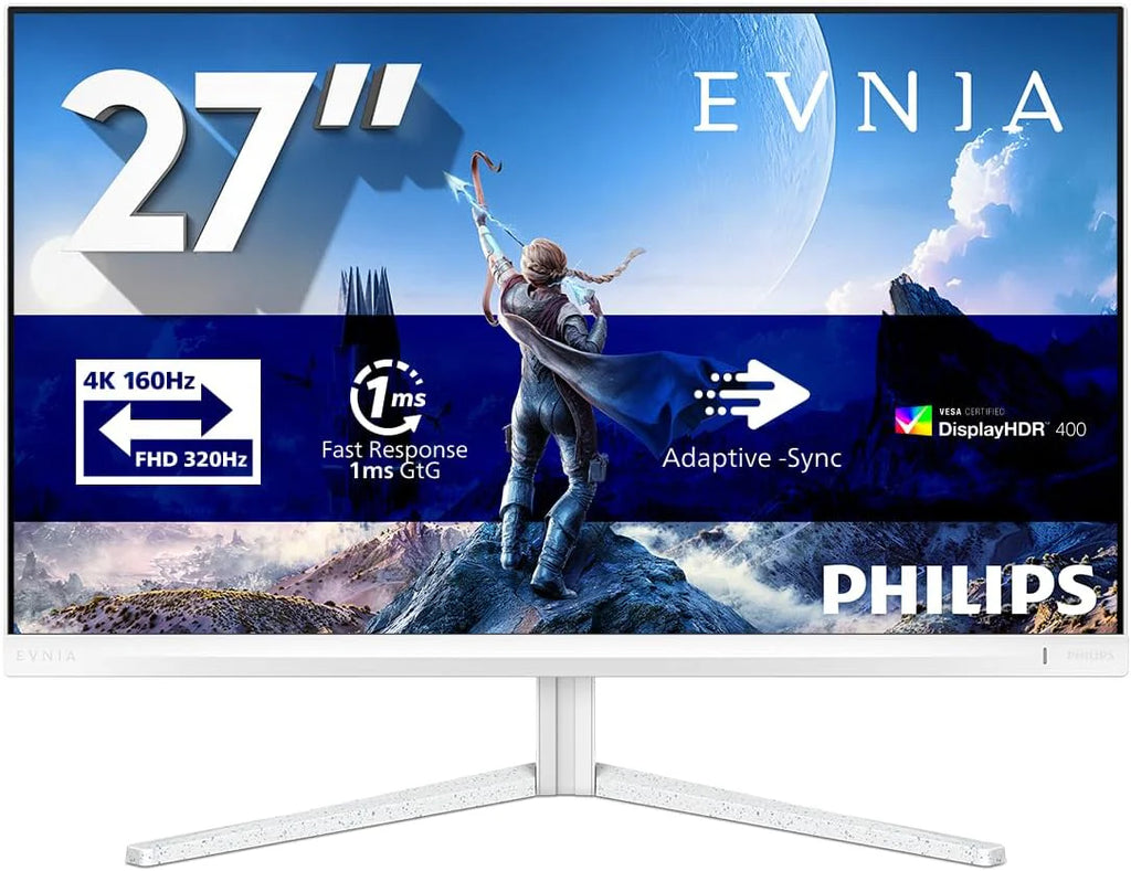 Philips Evnia 27M2N5901A Monitor gamingowy 68.6 cm UHD, 160 Hz, 1 ms, G-Sync comp., HDR400 (3840x2160, 160Hz, 2x HDMI 2.1, DisplayPort 1.4, USB-C (65 W Power Delivery), koncentrator USB, czarno-szary