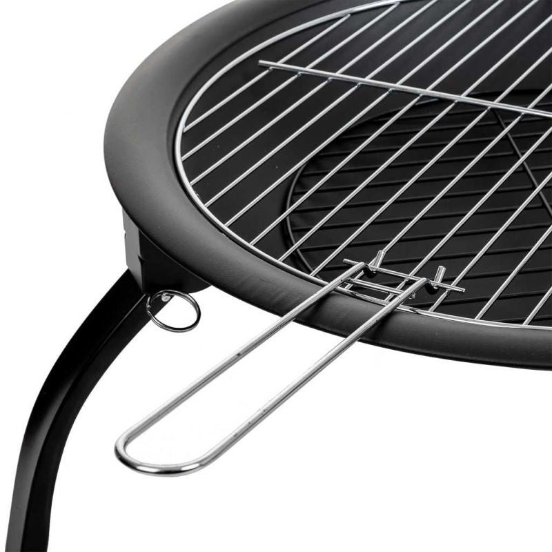 Metalowy grill ogrodowy z rusztem - czarny