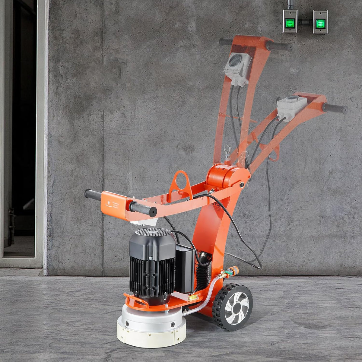 VEVOR Elektryczna szlifierka do posadzek betonowych 250 mm z prowadnicą ziemną 3.0 HP polerka do podłóg, szlifierka 2200 W z silnikiem bezszczotkowym 1430 RPM granit marmurowy