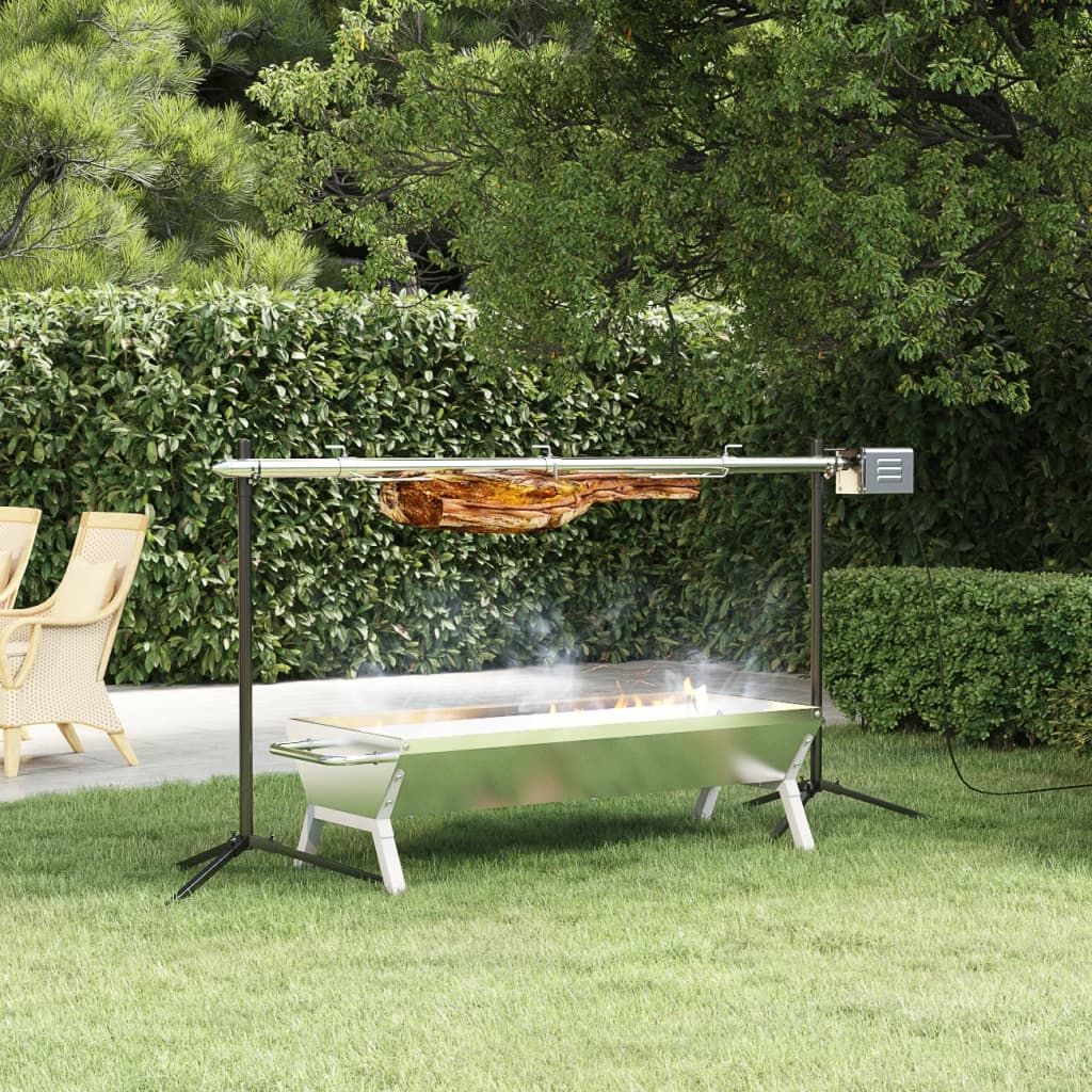 Automatyczny grill z silnikiem, stal nierdzewna, 150x46,5x82,5 cm, Vidaxl