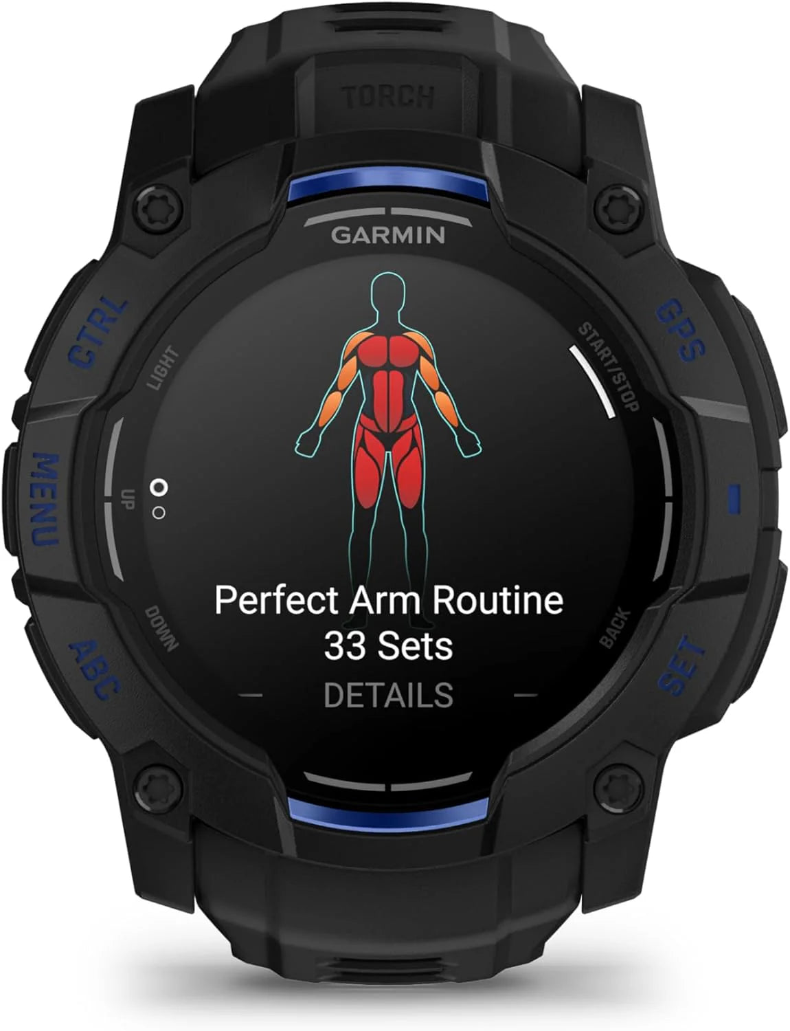 Garmin Instinct 3 SOLAR Wytrzymały Smartwatch GPS, 45 mm, Wbudowane Aplikacje Sportowe i Zdrowotne, Latarka LED, 10ATM, Sunburst