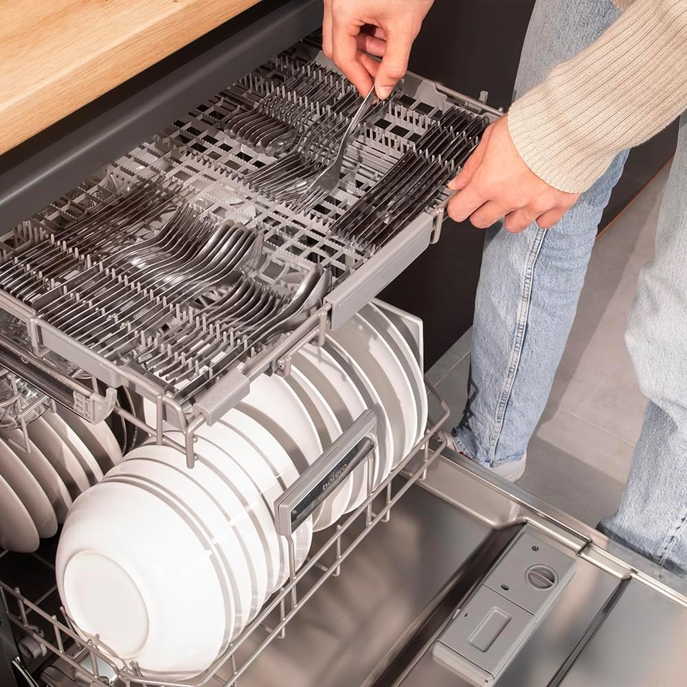 Cecotec Zmywarka 60cm Wolnostojący Bolero Aguazero 6500 Inox C. 15 sztućców, 3. Taca, 6 Programów z Dual Zone Wash, Dry+, Auto Open, Średnie obciążenie, Odroczony start, Silnik Inverter Plus