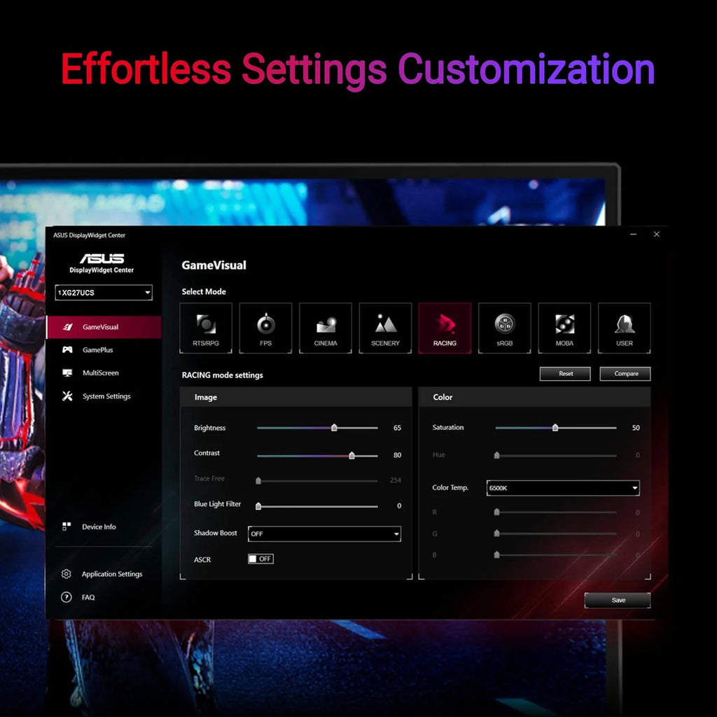 ASUS ROG Strix XG27UCS 27 4K UHD Gaming Monitor (3840x2160), 160Hz, 1ms (GTG), Fast IPS, Extreme Low Motion Blur Sync, USB Type-C, G-Sync, DisplayWidget Center, gniazdo statywu, HDR