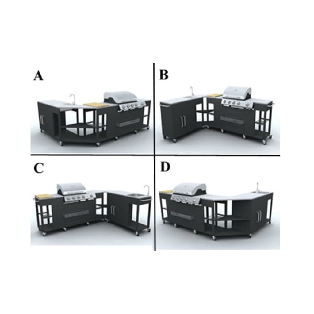 Vidaxl 4+1 palnikowy grill gazowy