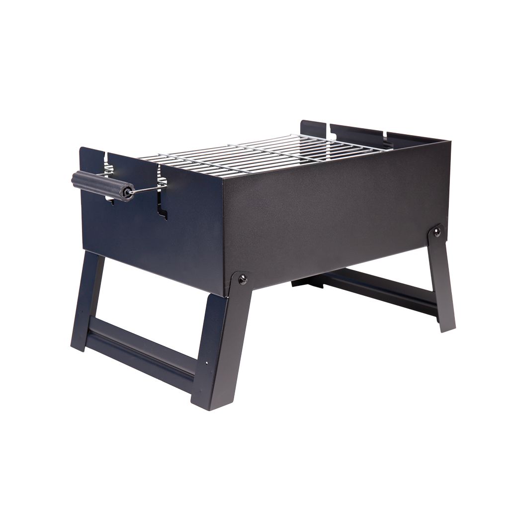 Przenośny grill węglowy Cofan | Grill ze stali chromowanej | Składany grill | Z uchwytami bocznymi | Idealny na kemping, do ogrodu i na patio | Wymiary: 45,5 x 34,5 x 31,5 cm