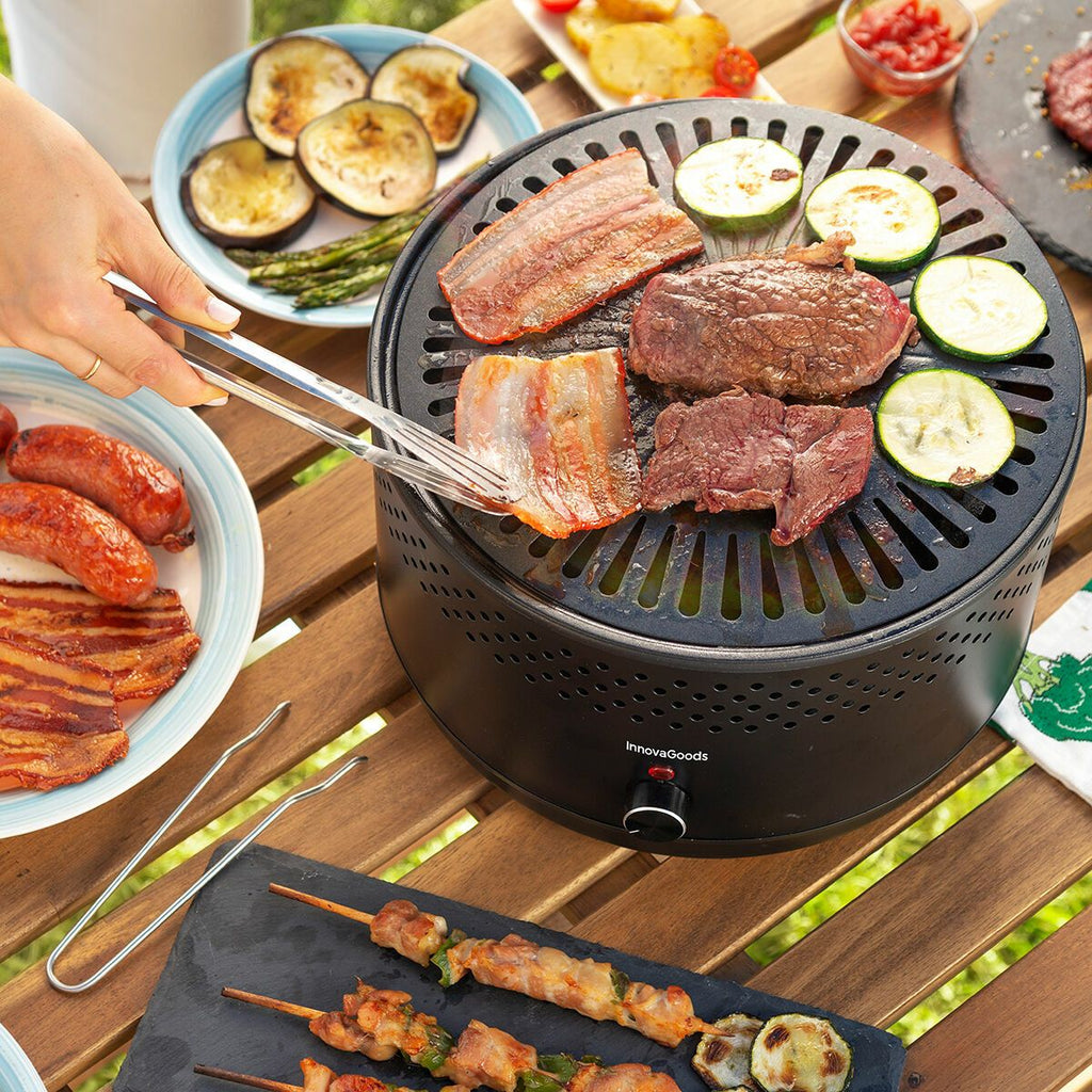 Innovagoods przenośny bezdymny grill węglowy, żelazo, Ø28,5 x 18 cm, czarny