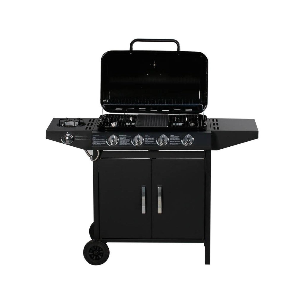 Grill gazowy „Festa 5” – 5 palników (1 strona) – 12,9 kW – czarny