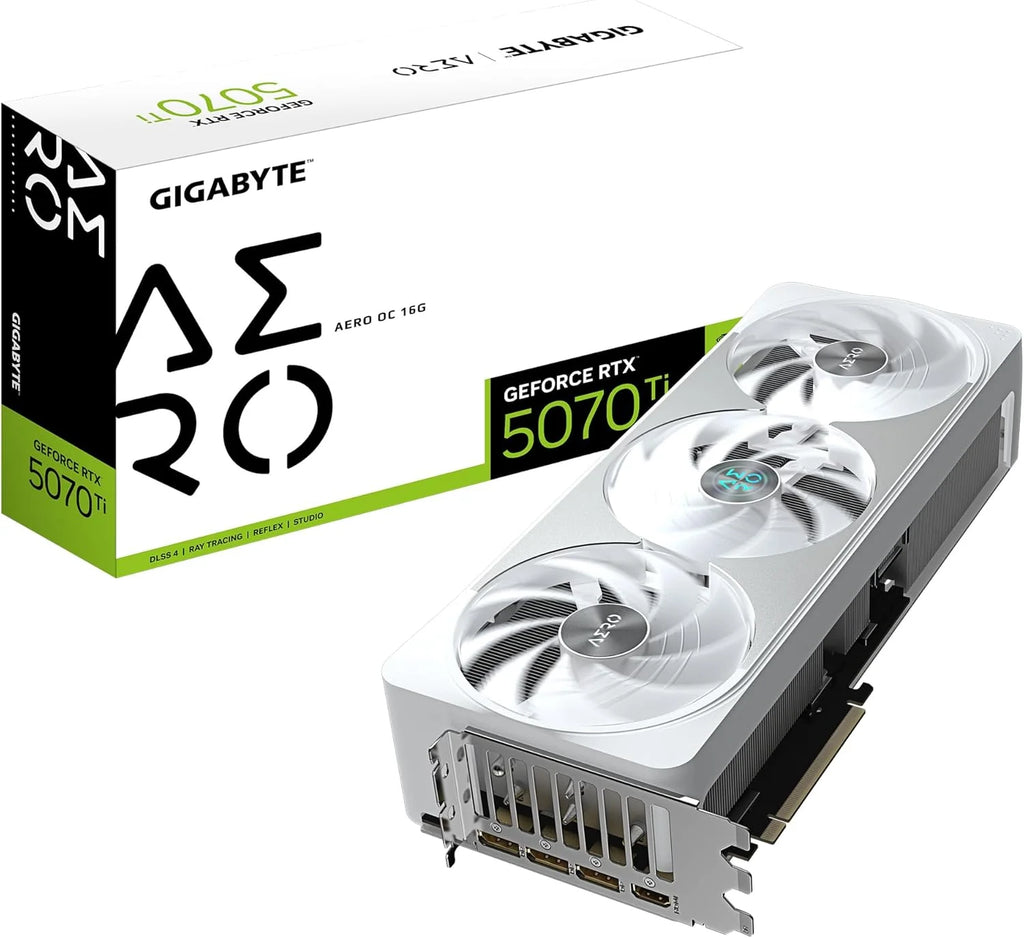 Gigabyte Karta graficzna GeForce RTX 5070 Ti AERO OC 16G - 16 GB GDDR7, 256bit, PCI-E 5.0, 2588 MHz Core Clock, 3 x DP 2.1a, 1 x HDMI 2.1b, NVIDIA DLSS 4, GV-N507TAERO OC-16GD