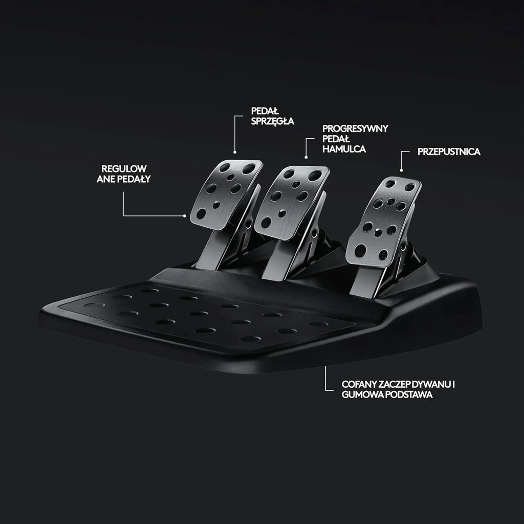 Logitech G G29 SE Driving Force, kierownica i pedały wyścigowe, siłowe sprzężenie zwrotne, prawdziwa skóra + Driving Force Shifter, dźwignia zmiany biegów - do konsol PS5, PS4 i PC/Mac - Czarny