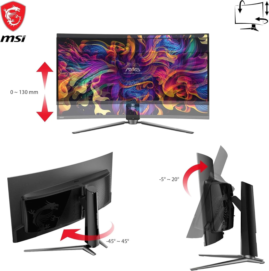 MSI MAG 341CQP QD-OLED monitor komputerowy 86,4 cm (34) 3440 x 1440 px UltraWide Quad HD QDOLED Czarny