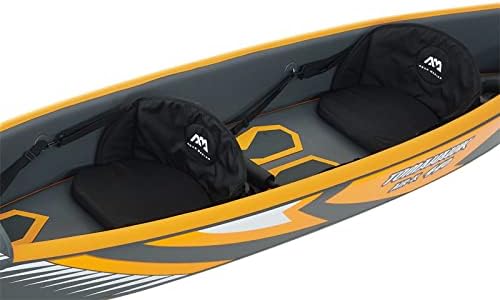 Aquamarina Unisex – kajak dla dorosłych 1 Posto Tomahawk Air-375 kajak, czarny/pomarańczowy, uniwersalny