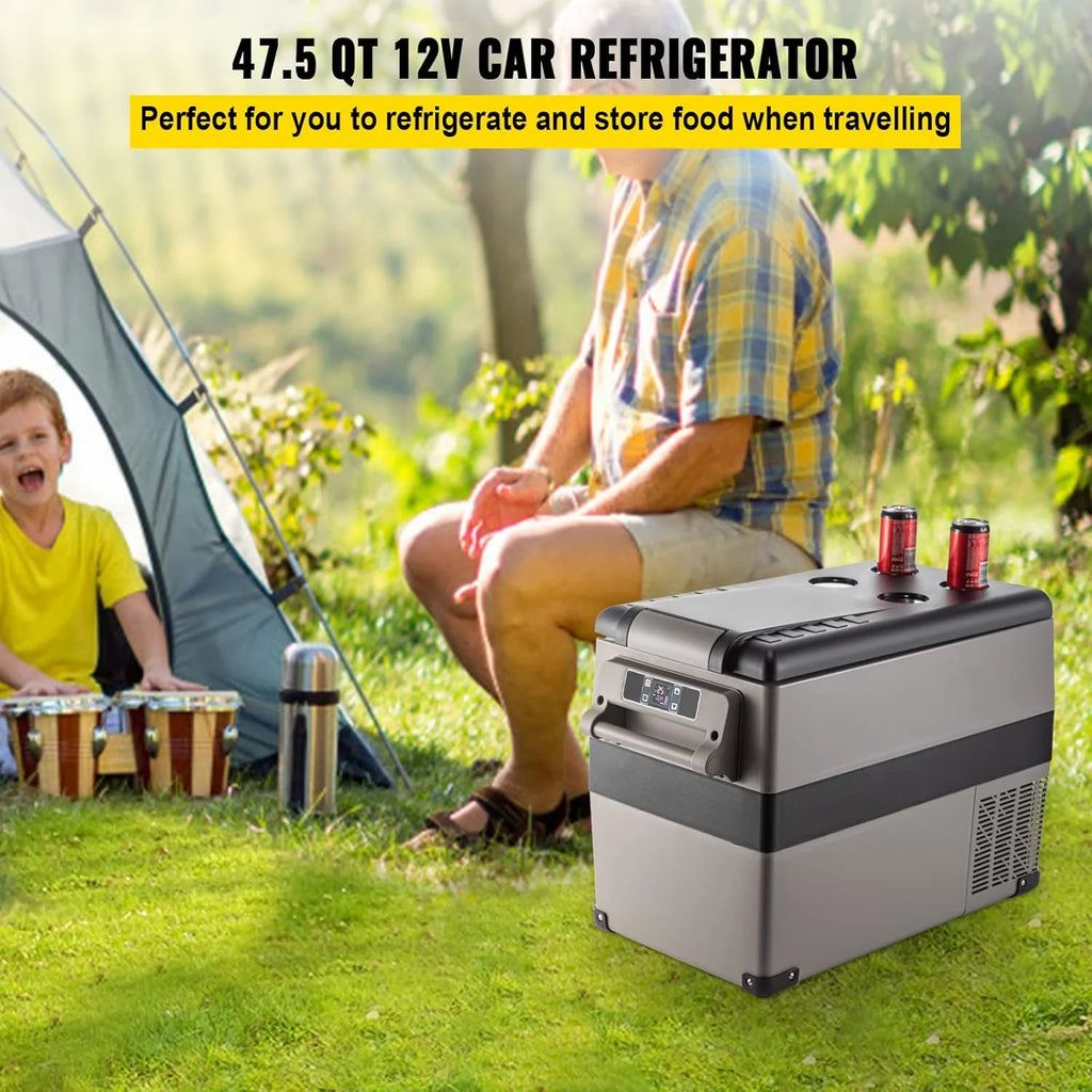 VEVOR Przenośna lodówka elektryczna 80 W, 12/24 V, wydajne chłodzenie -20℃ - 20℃ z niskim poziomem hałasu 45 dB, do samochodów i kamperów (55 l)