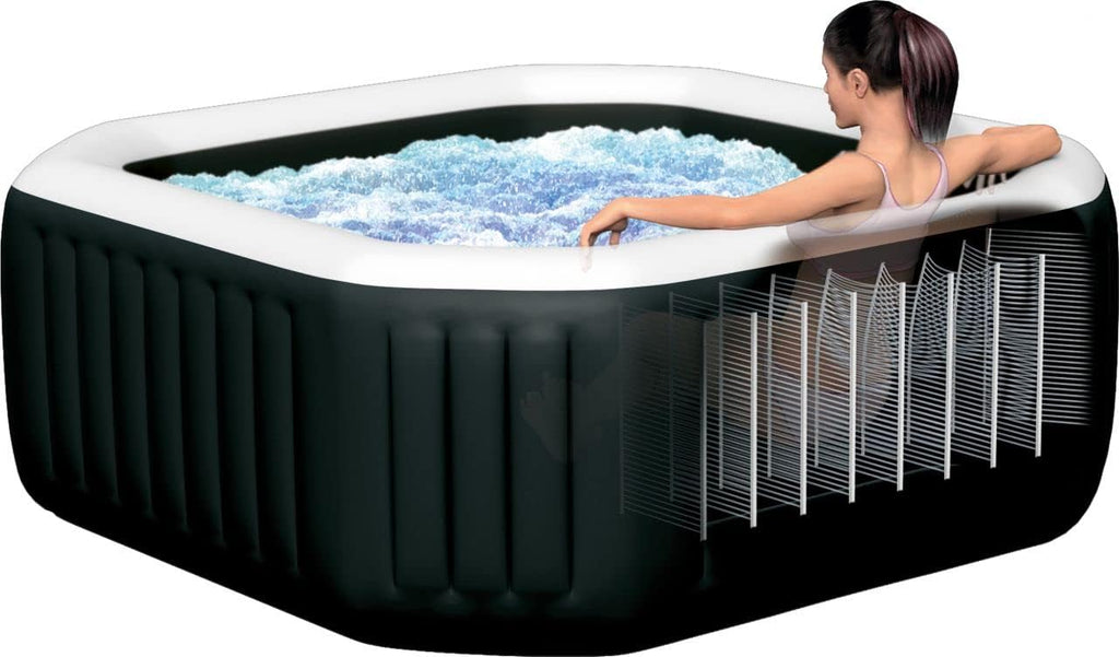 Intex Pure SPA Basen Dmuchany, Czarny/Biały, ‎201 x 201 x 71 cm