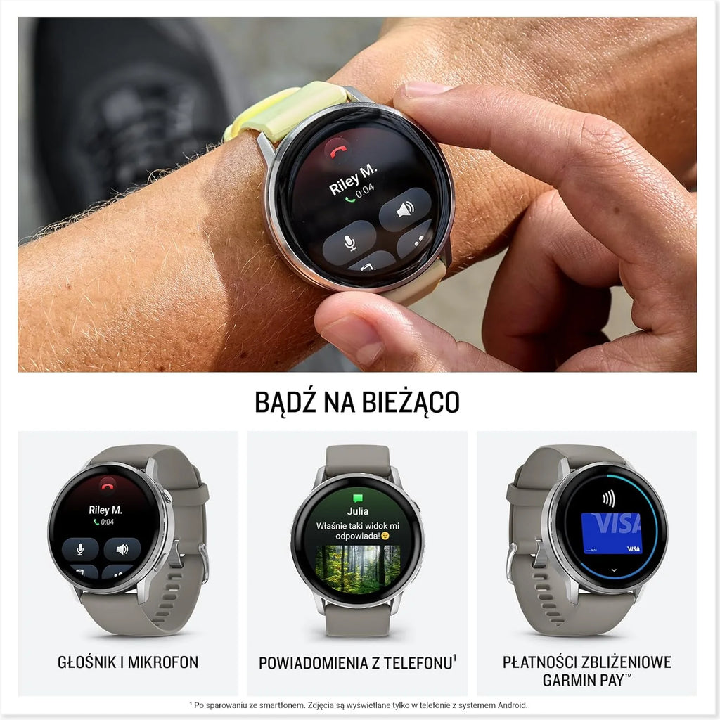Garmin Venu 4 Premium Smartwatch GPS 41mm, AMOLED, Latarka LED, Slate Black/Black