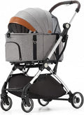 Premium Pet Stroller Dla Kotów Psów Lekki Składany Wózek Dla Zwierząt 4 Koła Materiały Podróżne Oddzielny Wózek Dla Psa Buggy Pushchairs (Color : Black)