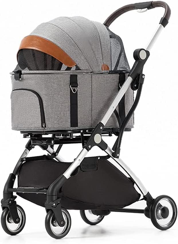 Premium Pet Stroller Dla Kotów Psów Lekki Składany Wózek Dla Zwierząt 4 Koła Materiały Podróżne Oddzielny Wózek Dla Psa Buggy Pushchairs (Color : Black)
