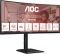 AOC WQHD CU34E4CV 34-calowy monitor, 120 Hz, VA, 4 ms, synchronizacja adaptacyjna, HDR Ready/HDR10, regulacja wysokości, głośniki (3440 x 1440, 2 porty HDMI 2.0, 1 port DP 1.4, koncentrator USB