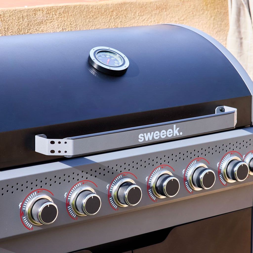 Grill gazowy Edmond Black – 6 palników + 1 boczny | Sweeek