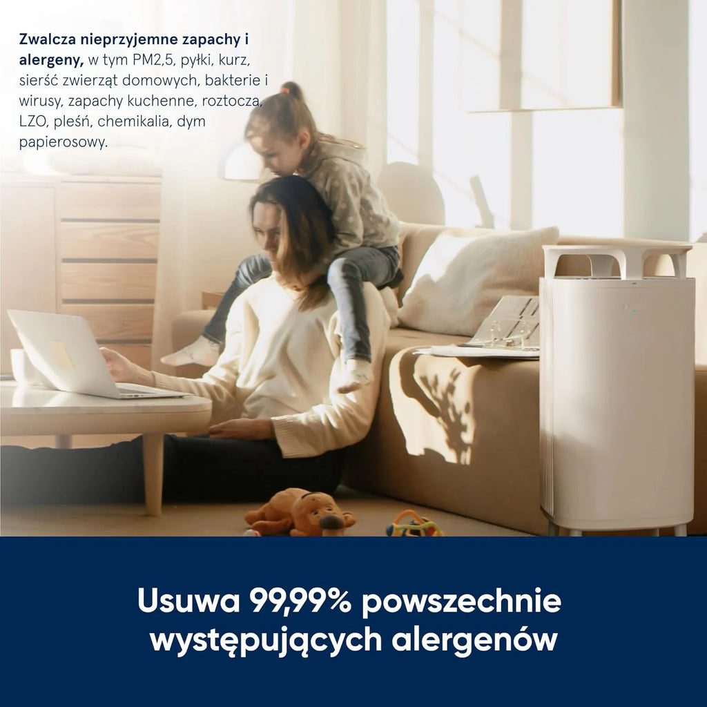 BLUEAIR DustMagnet 5210i Oczyszczacz Powietrza do Domu, Cichy i Skuteczny do Pomieszczeń 48m², Usuwa Bakterie, Alergeny, Sierść Zwierząt i Dym, Biały