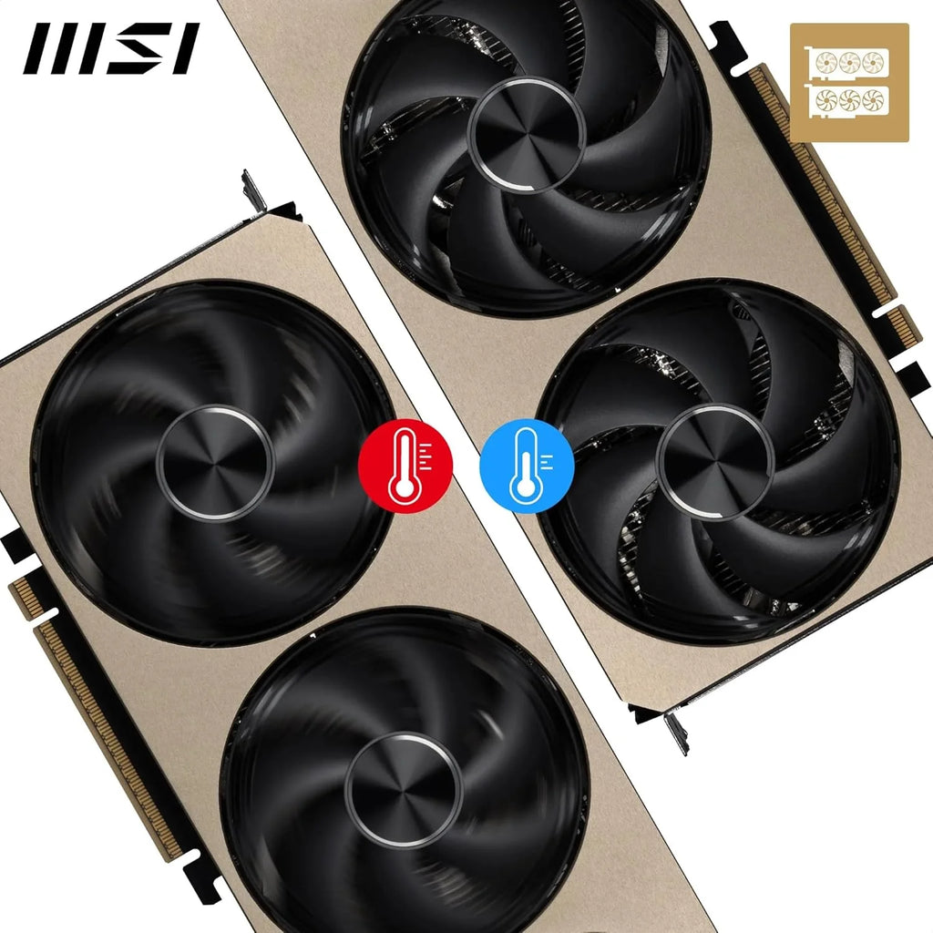 MSI NVIDIA GeForce RTX 5070 12G Inspire 3X OC Karta graficzna Gaming GDDR7 192 Bit, częstotliwość Boost do 2557 MHz, PCIe Gen 5, DLSS 4, DP 2.1 x 3, HDMI 2.1 x 1, SFF Ready