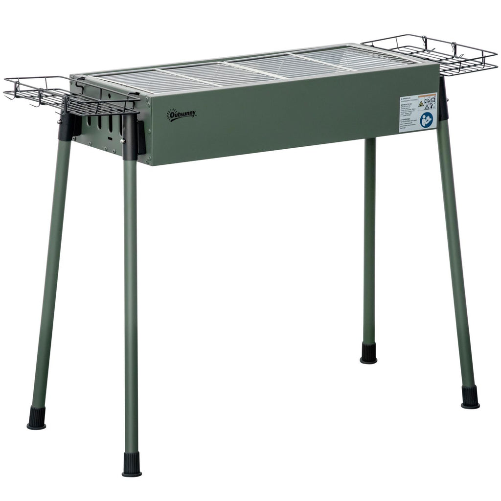 Grill węglowy ze stali nierdzewnej, metalowy, 94x39x70 cm - outsunny.green